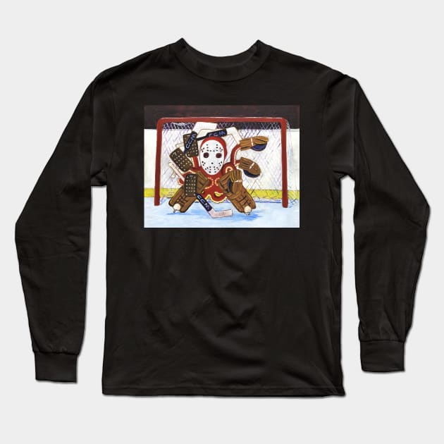 Octopus Hockey Goalie Long Sleeve T-Shirt by realartisbetter